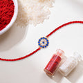 Radiant Elegance CZ Gold Plated Silver Thread Rakhi