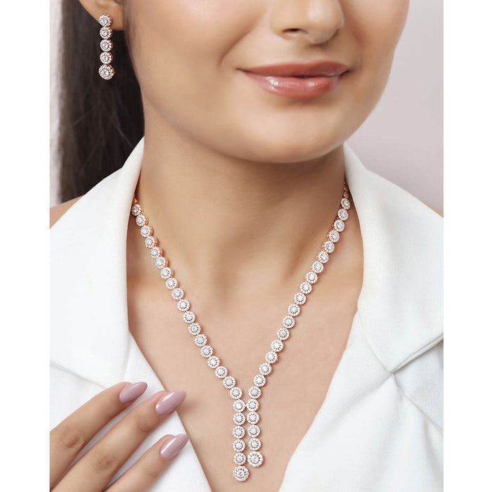 Radiant Elegance Rose Gold Plated 925 Sterling Silver Jewellery Set