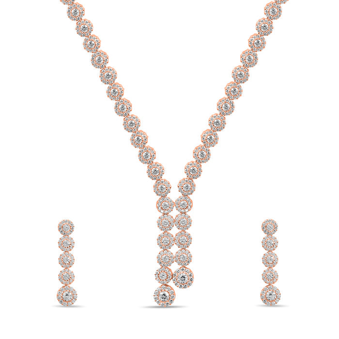 Radiant Elegance Rose Gold Plated 925 Sterling Silver Jewellery Set