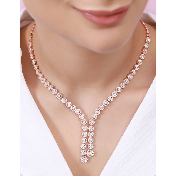 Radiant Elegance Rose Gold Plated 925 Sterling Silver Jewellery Set