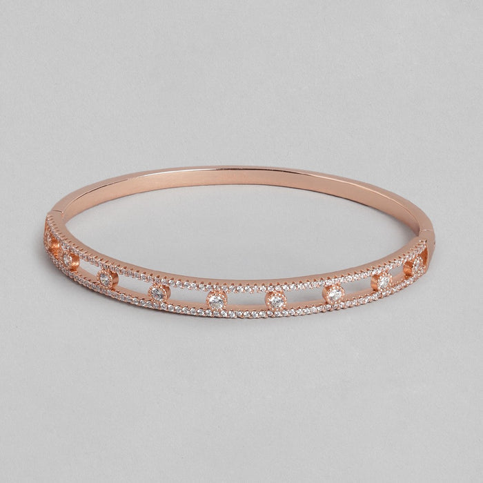 Radiant Elegance Rose Gold-Plated 925 Sterling Silver Kada Bracelet