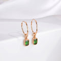 Radiant Emerald Rose Gold Plated 925 Silver Hoop Earrings