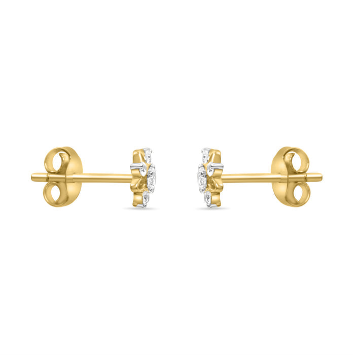 Radiant Floral Gold Earrings with Lab-Grown Diamonds