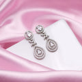 Radiant Frost Rhodium Plated 925 Sterling Silver Drop Earrings
