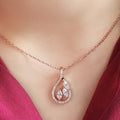 Radiant Fusion 925 Sterling Silver Rose Gold-Plated Abstract Necklace
