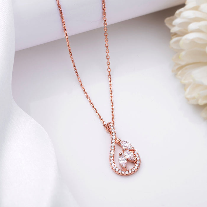 Radiant Fusion 925 Sterling Silver Rose Gold-Plated Abstract Necklace