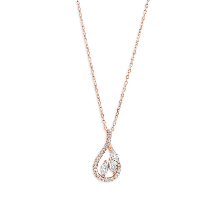 Radiant Fusion 925 Sterling Silver Rose Gold-Plated Abstract Necklace