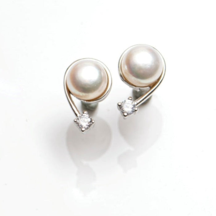 Radiant Fusion Rhodium Plated 925 Silver Stud Earrings