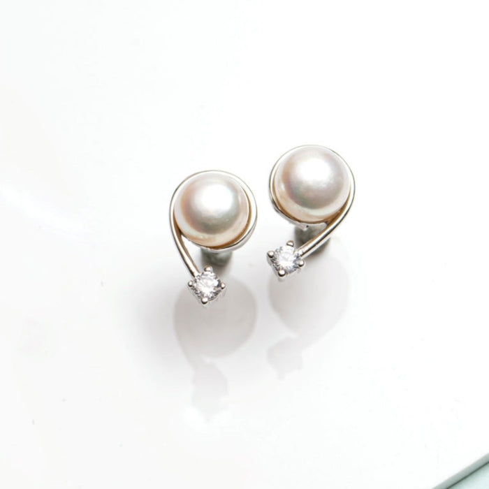Radiant Fusion Rhodium Plated 925 Silver Stud Earrings
