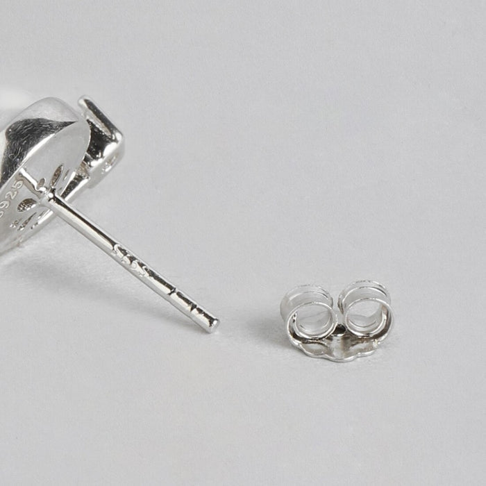 Radiant Fusion Rhodium Plated 925 Silver Stud Earrings