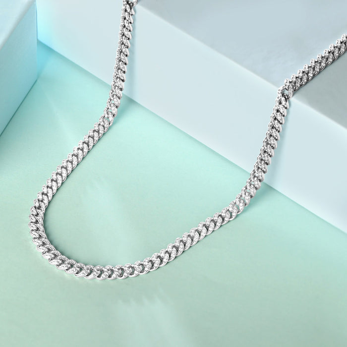 925 Sterling Silver Radiant Gems CZ 925 Sterling Silver Chain for Men for Women – Zavya