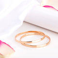 Radiant Glow 925 Sterling Silver Rose Gold Plated Plain Bangle