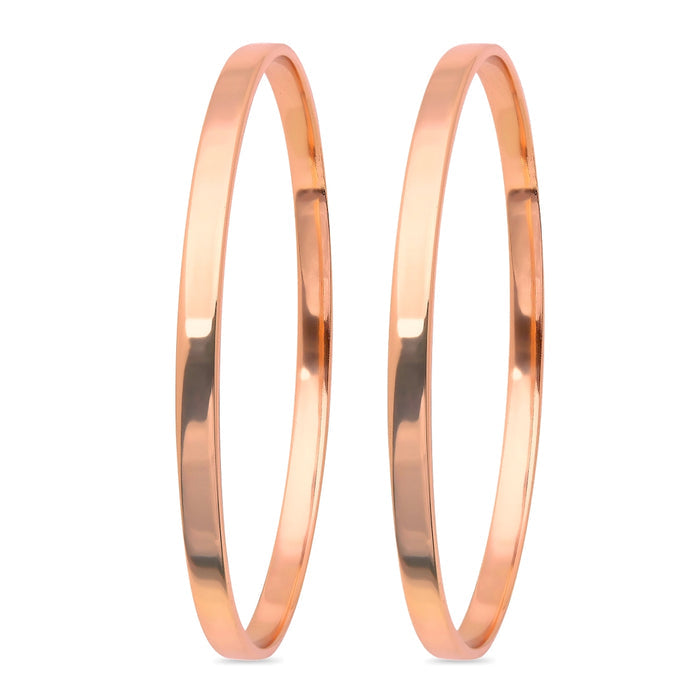 Radiant Glow 925 Sterling Silver Rose Gold Plated Plain Bangle