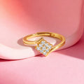 Radiant Glow CZ Gold Plated 925 Silver Womens Ring (Adjustable)