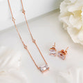 Radiant Glow Rose Gold-Plated CZ 925 Sterling Silver Jewelry Set