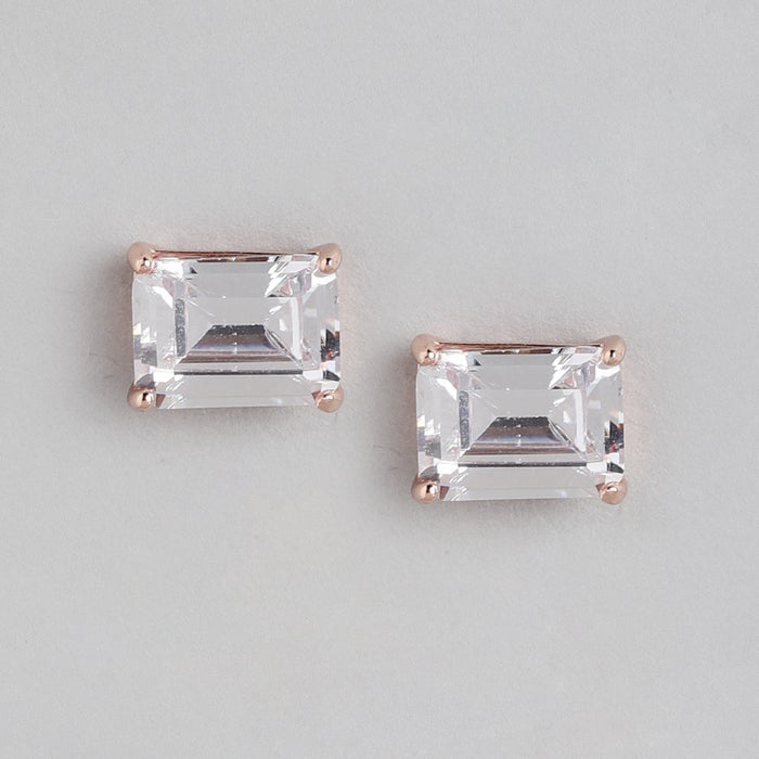 Radiant Glow Rose Gold-Plated CZ 925 Sterling Silver Jewelry Set