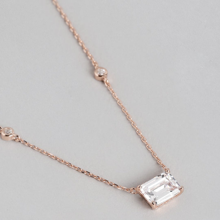Radiant Glow Rose Gold-Plated CZ 925 Sterling Silver Jewelry Set