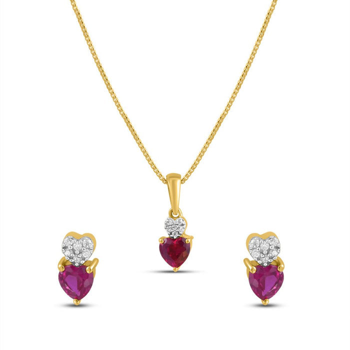 Radiant Heart Gold Plated 925 Sterling Silver Jewellery Set