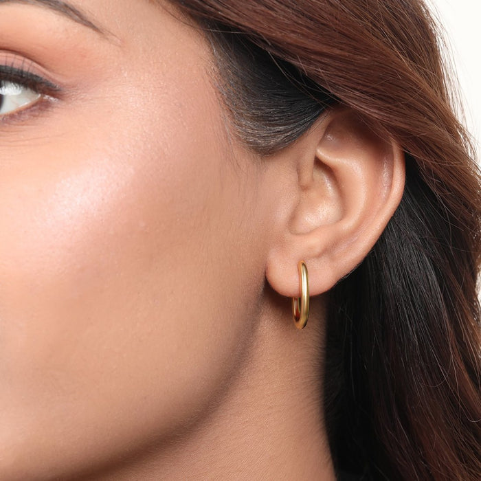 Radiant Hoops 925 Sterling Silver Gold-Plated Earrings