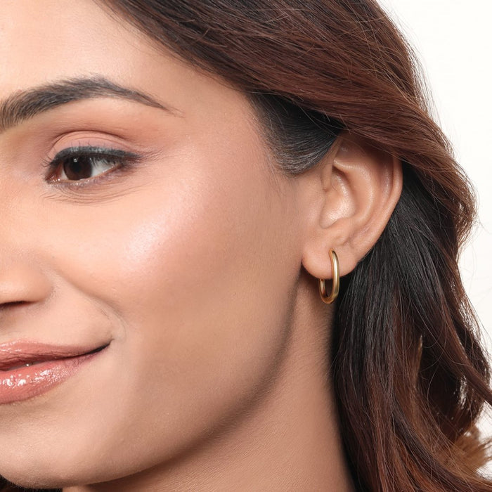 Radiant Hoops 925 Sterling Silver Gold-Plated Earrings