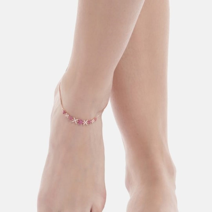Radiant Links Rose Gold Plated 925 Sterling Silver Anklet