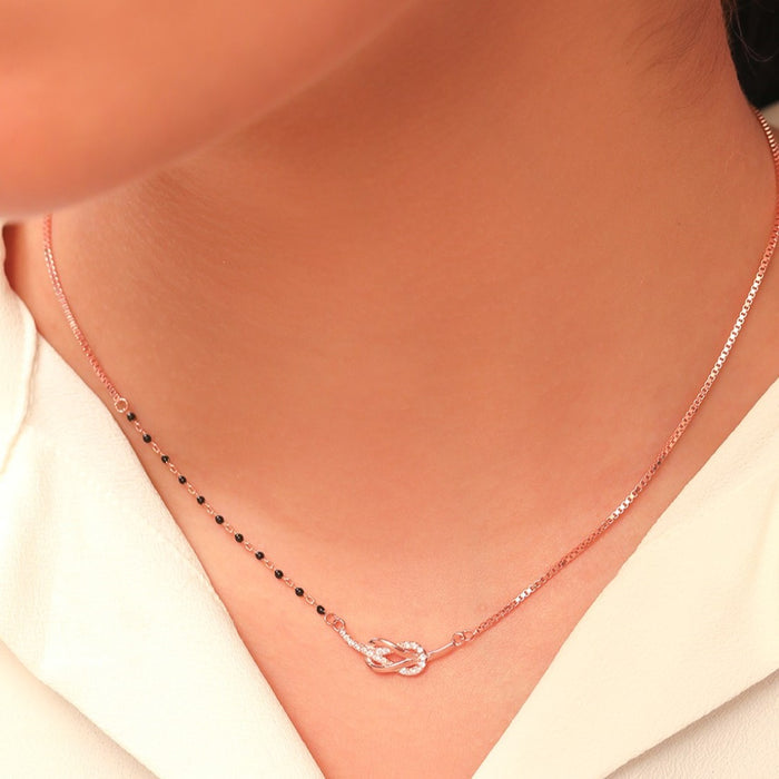 Radiant Loops of Love Rose Gold Plated 925 Silver Mangalsutra (Adjustable)