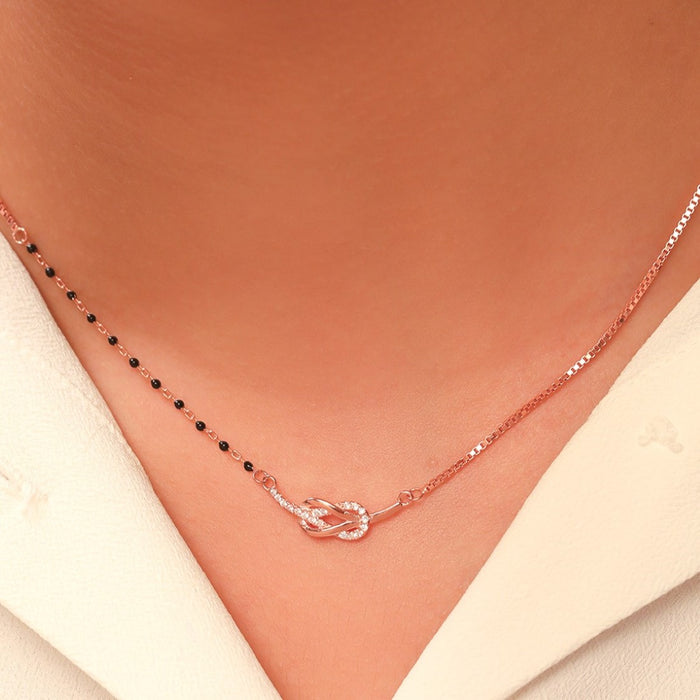 Radiant Loops of Love Rose Gold Plated 925 Silver Mangalsutra (Adjustable)