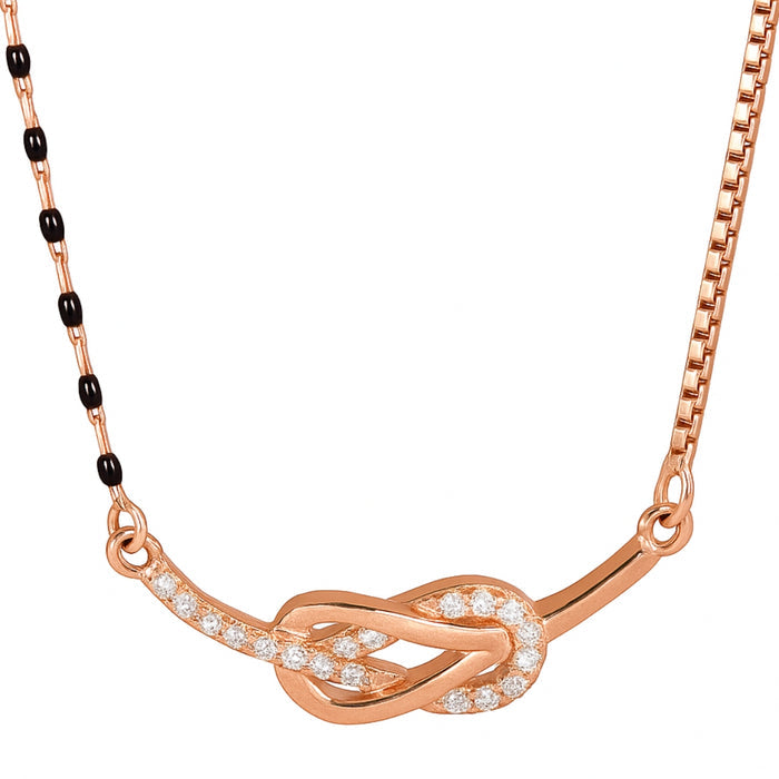 Radiant Loops of Love Rose Gold Plated 925 Silver Mangalsutra (Adjustable)