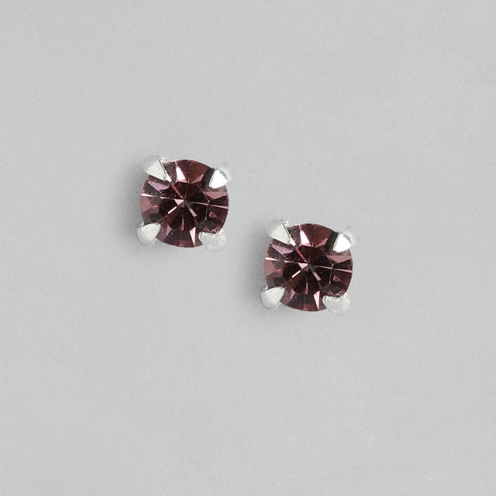 Radiant Maroon Majesty 925 Sterling Silver Stud Earrings