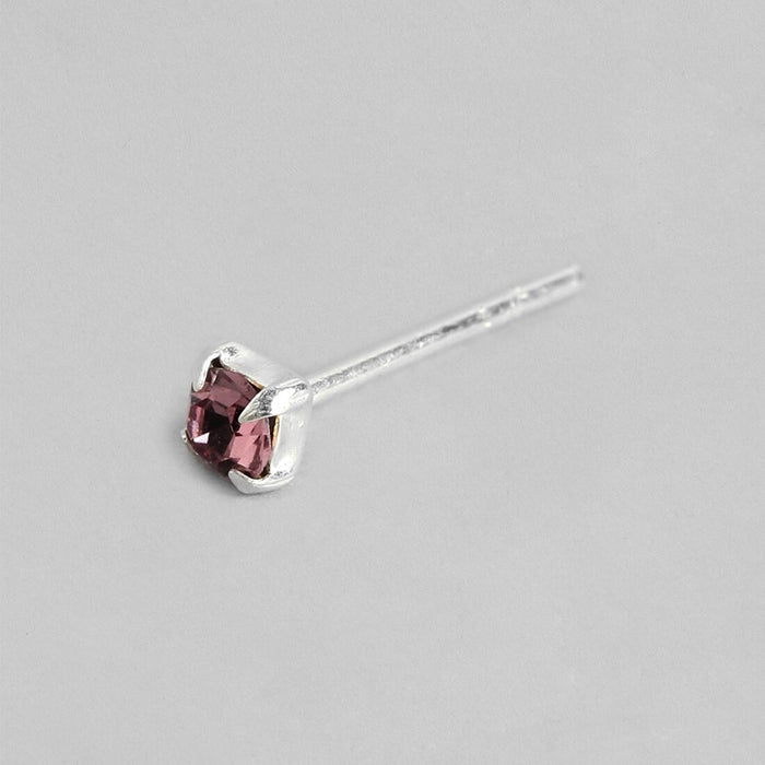 Radiant Maroon Majesty 925 Sterling Silver Stud Earrings