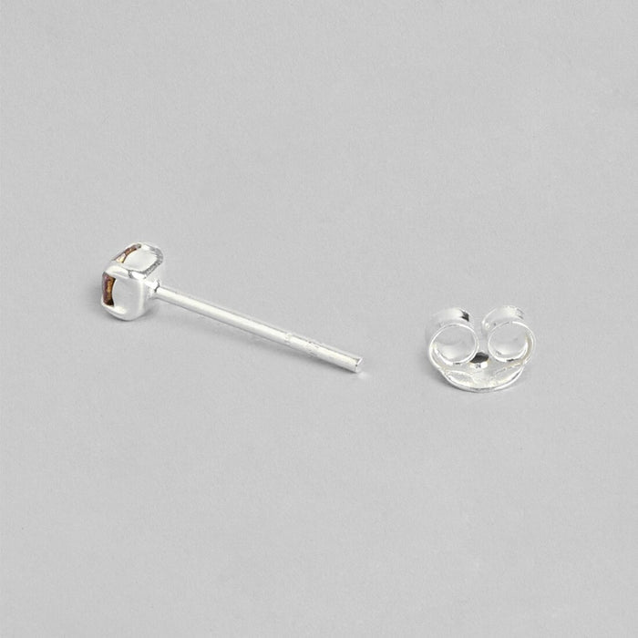Radiant Maroon Majesty 925 Sterling Silver Stud Earrings