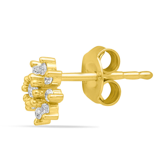Gold 925 Sterling Silver stud earrings for women featuring a cubic zirconia cluster – Zavya