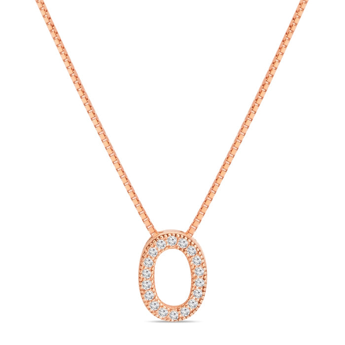 Radiant Oval Rose Gold Plated 925 Sterling Silver Pendant