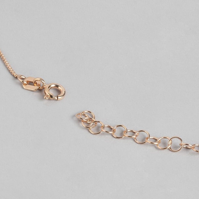 Radiant Pearl Elegance Rose Gold-Plated CZ 925 Sterling Silver Pendant with Chain
