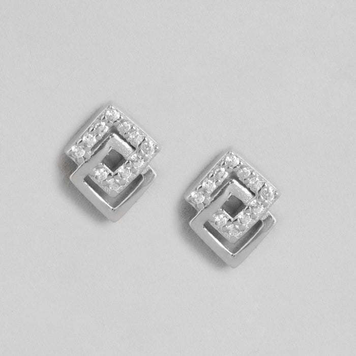 Radiant Reflections 925 Sterling Silver Abstract Earrings