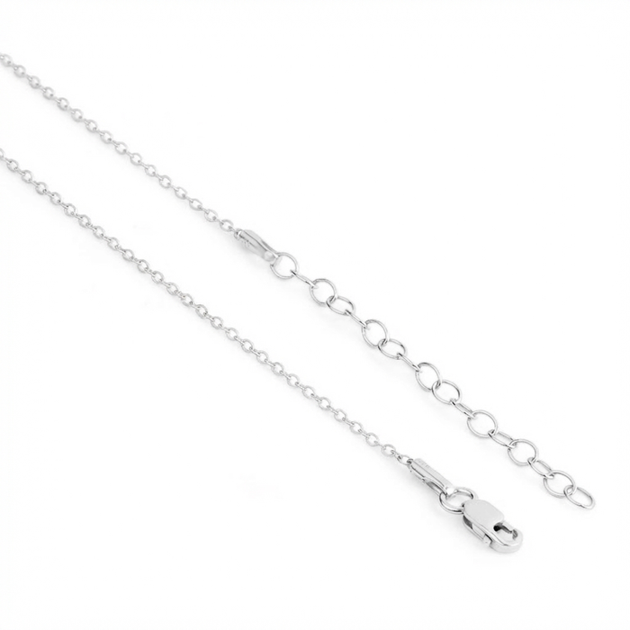 Radiant Reflections 925 Sterling Silver Rhodium Plated Pendant with Link Chain