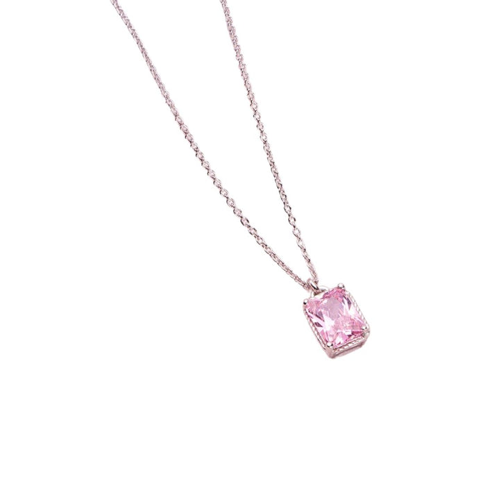 Radiant Reflections 925 Sterling Silver Rhodium-Plated Rectangle Necklace