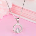 Radiant Rhodium Circle of Sparkle CZ 925 Sterling Silver Pendant with Chain