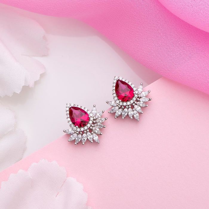 Radiant Rhodium Glow Cubic Zirconia 925 Sterling Silver Earrings