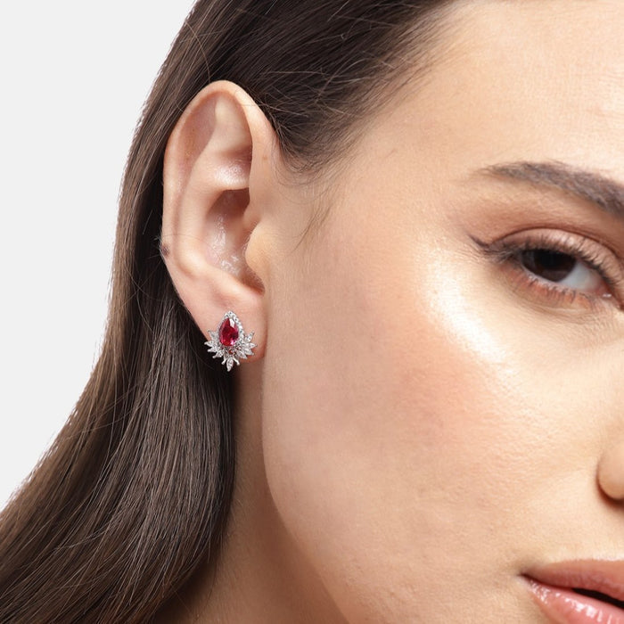 Radiant Rhodium Glow Cubic Zirconia 925 Sterling Silver Earrings