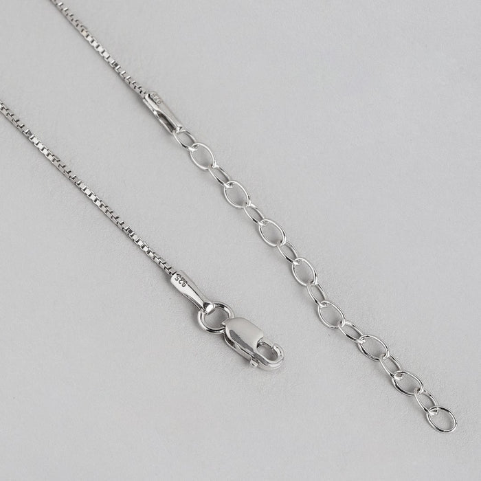 Radiant Rhodium-Plated Floral Fantasy CZ Sterling Silver Pendant with Chain