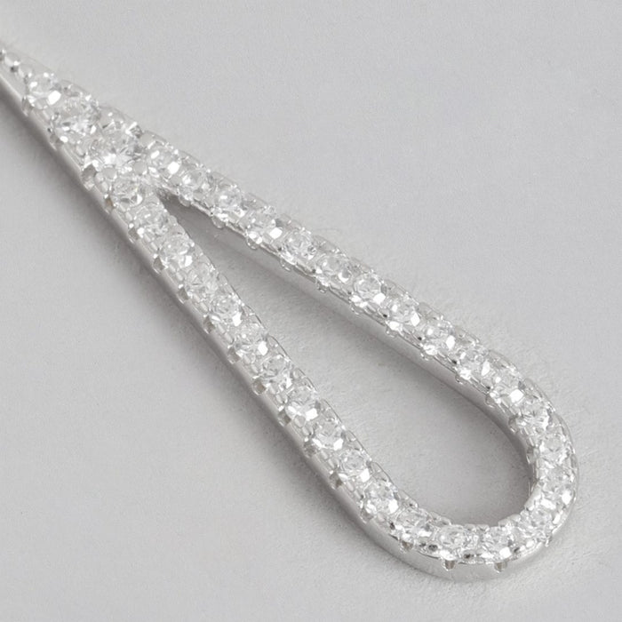 Radiant Rhodium Sparkle Cubic Zirconia 925 Sterling Silver Women's Earrings