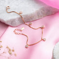 925 Sterling Silver Radiant Rose 925 Sterling Silver Rose Gold-Plated Bracelet with Cubic Zirconia for Women – Zavya