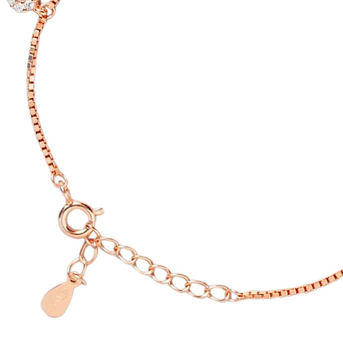 Adjustable spring ring clasp on a rose gold 925 Sterling Silver women's box chain bracelet – Zavya