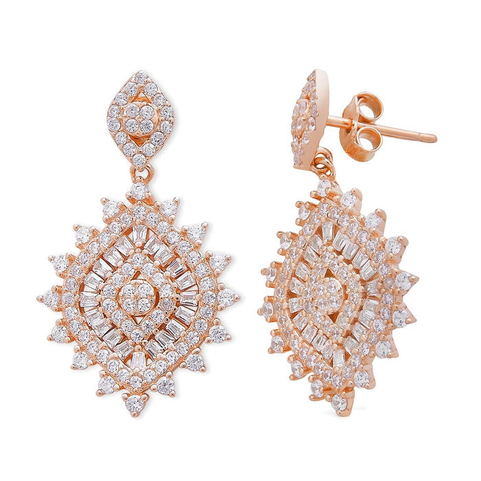 Radiant Rose Bliss 925 Sterling Silver Rose Gold-Plated Jewelry Set