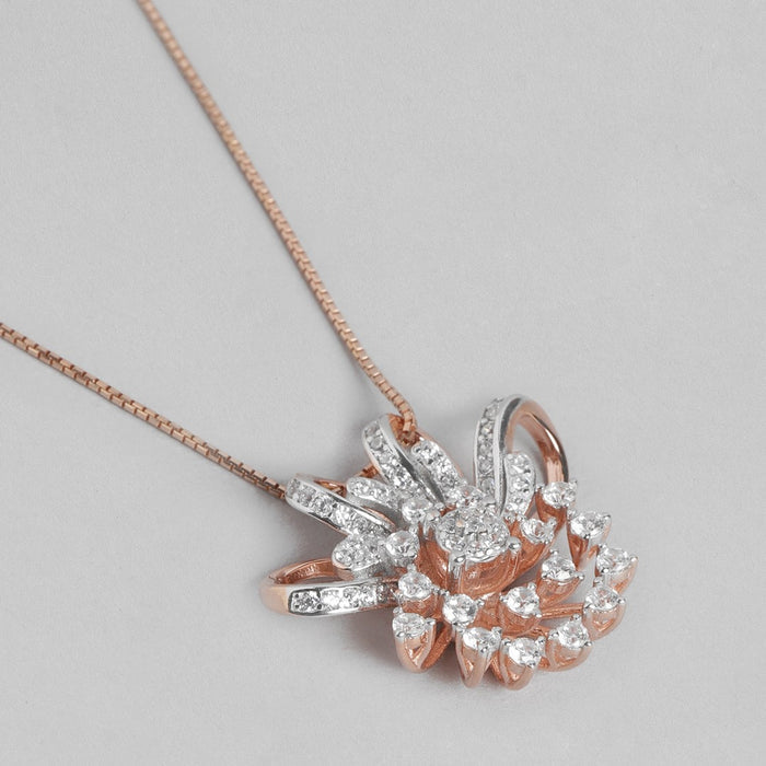 Radiant Rose Cubic Zirconia 925 Sterling Silver Jewelry Set