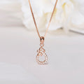 Radiant Rose Gold Abstract Artistry 925 Sterling Silver Pendant with Chain