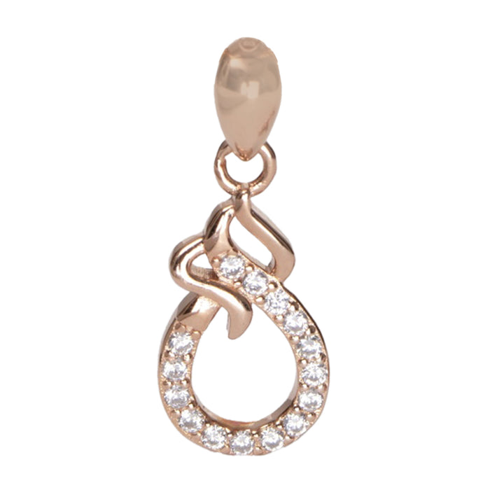 Radiant Rose Gold Abstract Artistry 925 Sterling Silver Pendant with Chain