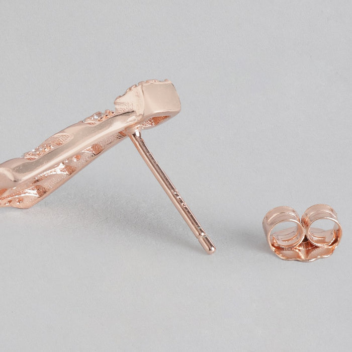 Radiant Rose Gold Allure Cubic Zirconia 925 Sterling Silver Earrings