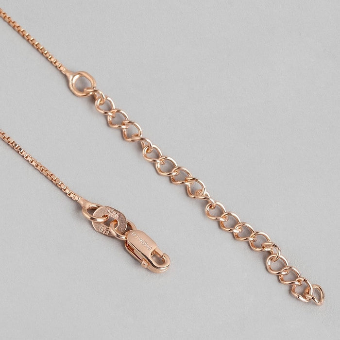 Radiant Rose Gold Blooming Blossom CZ Sterling Silver Pendant with Chain